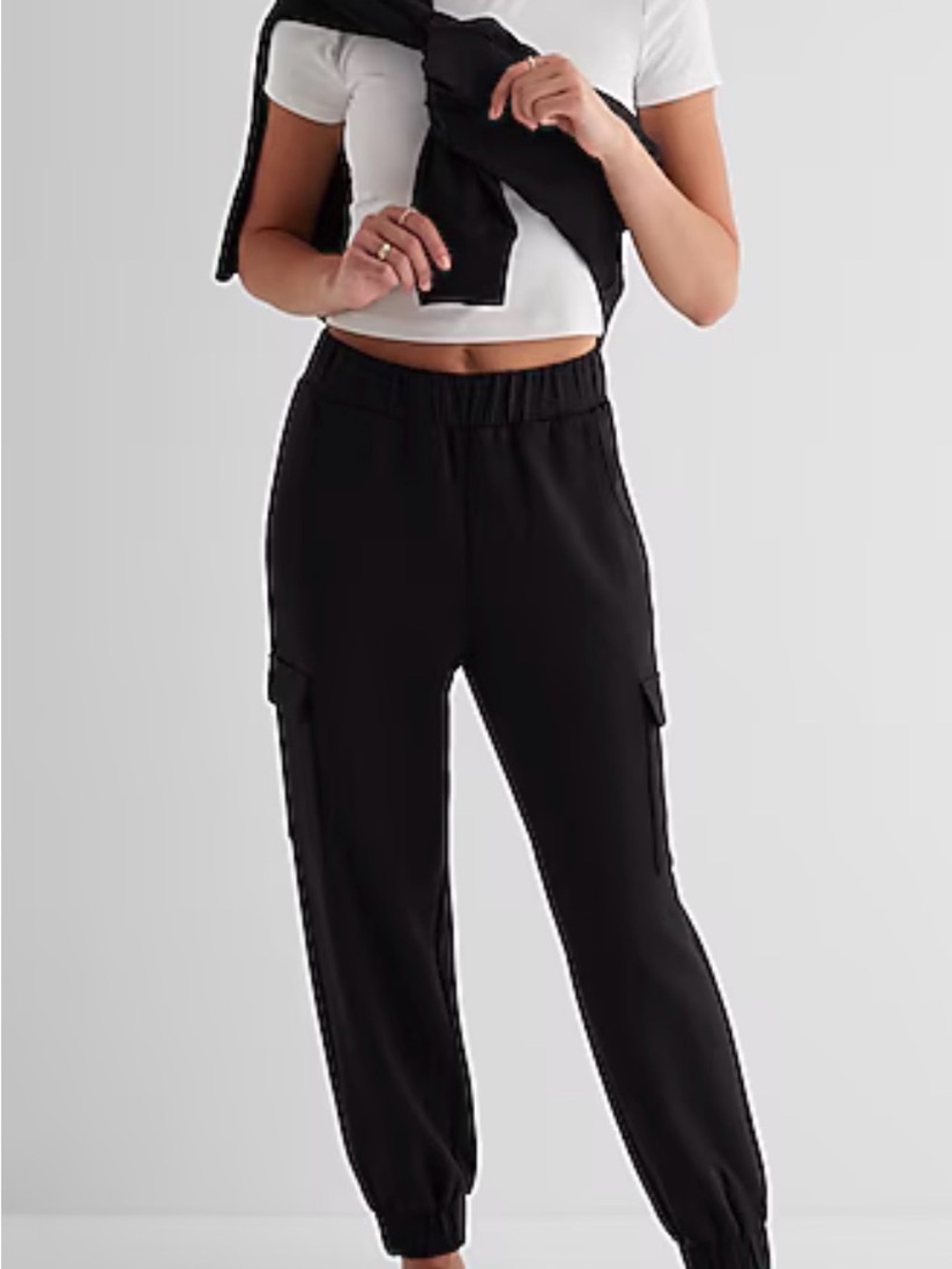 Express High Waisted Luxe Lounge Cargo Joggers